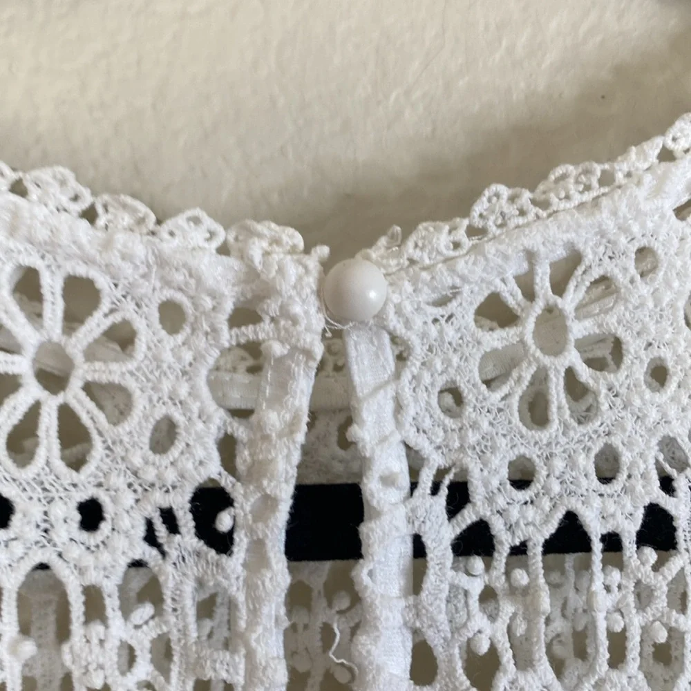 Anthropologie Eri & Ali marigold lace blouse women’s small white